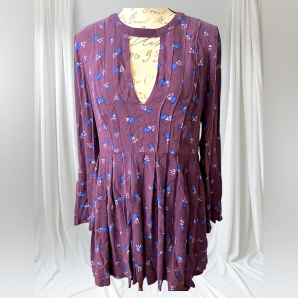 FREE PEOPLE Teagan Floral Boho Babydoll Mini Dress - Picture 2 of 11